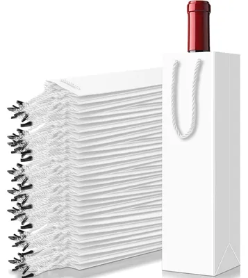 Immagine prodotto di Sacchetto regalo per bottiglie di vino, bianco, 1 pezzo, confezione regalo