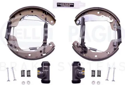 Produktbild von HELLA Bremsensatz Trommelbremse Hinten für OPEL Corsa B Schrägheck (S93) 8DB 355 004-191