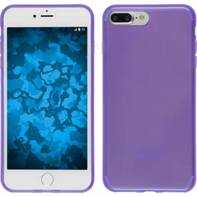 Produktbild von PhoneNatic Case kompatibel mit Apple iPhone 8 Plus - lila Silikon Hülle transparent + 2 Schutzfolien