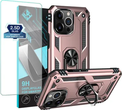 Produktbild von Armor Outdoor Handyhülle für Apple iPhone 13 Pro Max Handy Panzer Case Schutzhülle mit 9H Displayglas Displayschutz Farbe: Rosegold