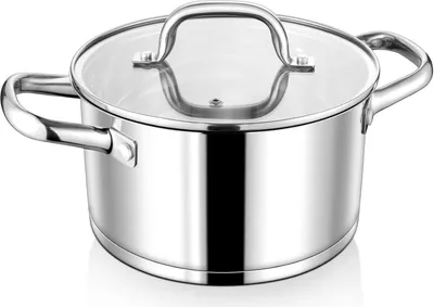 Produktbild von Homikit 20cm Kochtopf Edelstahl 3.8L Induktion Glasdeckel