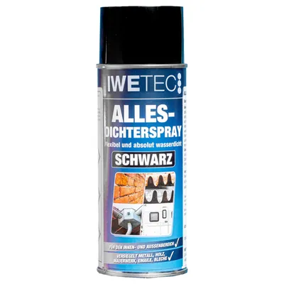 Produktbild von IWETEC Allesdichterspray 400ml, sprühbarer Kunststoff zum Abdichten feiner Risse Farbe:schwarz