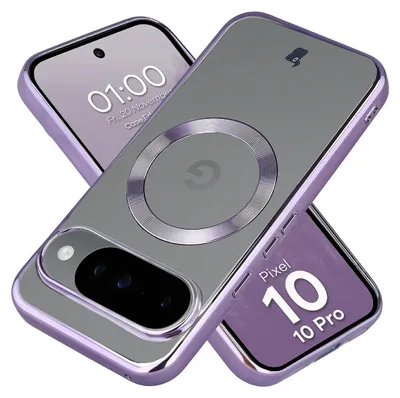 Produktbild von Handyhülle mit Magnetring für Google Pixel 10 / 10 Pro, Bizon Case EduardO, Transparent-Violet