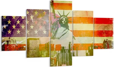 Produktbild von Bild auf Leinwand - Leinwandbild - Symbol USA Freiheit - 125x70cm - Wand Bild - Wanddeko - Leinwanddruck - Bilder - Kunstdruck - Wanddekoration - Leinwand bilder - Wandkunst - EA125x70-2543