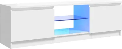 Produktbild von vidaXL TV-Schrank mit LED-Leuchten Hochglanz-Weiß 120x30x36 cm