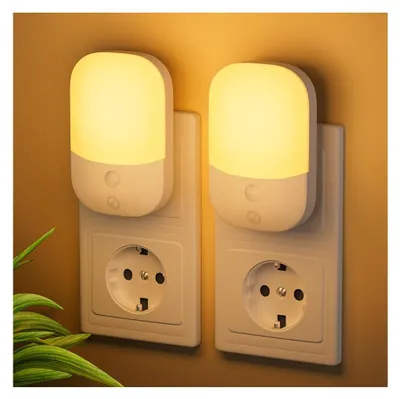 Produktbild von 2 Stück Nachtlicht mit Dämmerungssensor für Steckdose, Auto EIN/AUS Lamp
