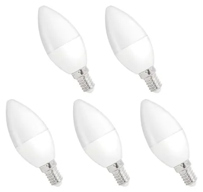 Produktbild von Spectrum E14 LED Kerzenlampe 5W 470lm 3000K Warmweiß 230V Dimmbar 5 Stück