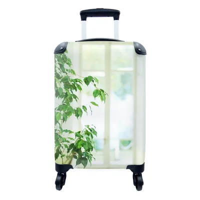 Produktbild von MuchoWow® Koffer Handgepäck Trolley Rollkoffer Kleine Reisekoffer mit 4 Rollen - Nahaufnahme einer Pflanze im  - Cabin Size < 55x40x23 cm & 55x40x20 cm - Fotokoffer - Kabinenkoffer - Boardgepäck - Reise-Box - Reisekoffer - Reisegepäck - Koffer mit Bild - Trolley für Kinder