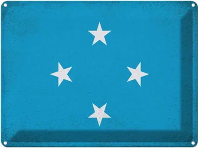 Produktbild von vianmo Blechschild 30x40 cm Mikronesien Micronesia Flagge Fahne Wappen