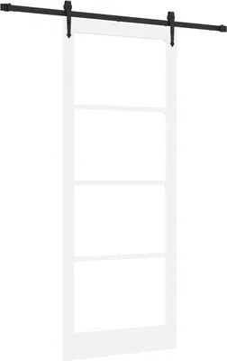 Produktbild von "2025"cloris Schiebetür mit Hardware- Set Weiß 93x232 cm Massivholz Kiefer - Haustüren CHY53804