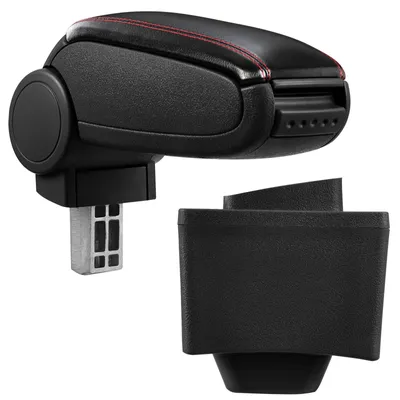 Armlehne Mittelarmlehne Leder Bezug Schwarz / Rot für Audi A3 S3 8L 1996-2003 – Produktansicht