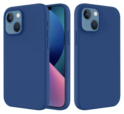 Productafbeelding van MobyDefend Hoesje - Geschikt voor iPhone 14 - Matte Siliconen Backcover - Blauw