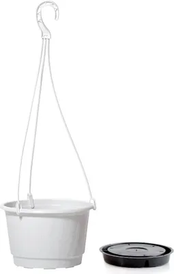 Image de Pot de fleurs suspendu PRO avec crochet et insert 21 cm - couleur : blanc
