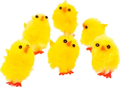 Image de Set De 6 Poussins Chenille Pour Paques 4cm