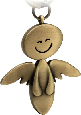 Produktbild von FABACH Schutzengel Schlüsselanhänger Smile - Edler Engel Anhänger aus Metall - Geschenk Glücksbringer Auto Führerschein - Fahr vorsichtig