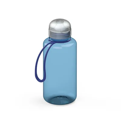 Produktbild von Trinkflasche "Sports" 700 ml - Auslaufsichere Wasserflasche mit Strap für Kinder, für Schule, Sport und Freizeit - transparent-blau/transparent