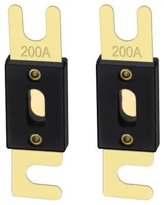 ANL-Sicherung 200 A, 2er-Pack, Gold/Schwarz, für Auto-Audio