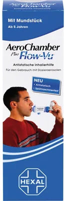 Produktbild von AeroChamber plus Flow-Vu mit Mundstück, 1 St. Inhalierhilfe