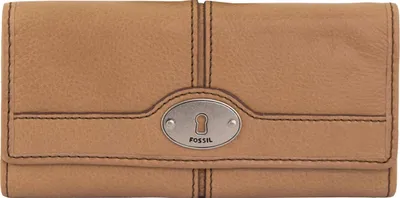 Produktbild von Damen-Geldbörse Fossil Leder-Geldbörse Maddox Flap Clutch Camel Beige