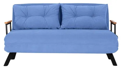 Image de CALICOSY - Canapé lit 2 places convertible en tissu avec pieds en métal L133 cm - SANDO