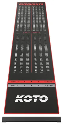 Productafbeelding van Dartmat dartmat met oche - 285 x 60 cm - Rood - Antislip