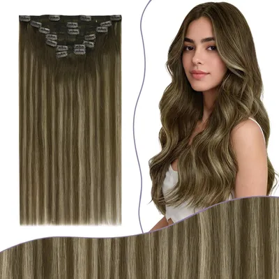Immagine prodotto di Estensioni per capelli da applicare con clip, lunghezza 55 cm, effetto ombre/balayage