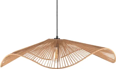 Produktbild von Leitmotiv - Hängeleuchte Sombra Large - Natürlich - 80x80x19cm Hängelampe - Esstischlampe - Wohnzimmerlampe - Schlafzimmerlampe - Wohnzimmer
