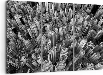 Produktbild von Bild auf Leinwand - Leinwandbild - 3 Teile - Wolkenkratzer mit Berge - 105x70cm - Wand Bild - Wanddeko - Wandbilder - Leinwanddruck - Bilder - Wanddekoration - Leinwand bilder - CE105x70-4453