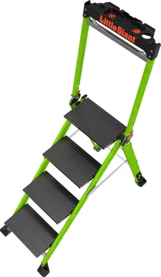 Zdjęcie produktu dla Drabina Little Giant JUMBO STEP 4 stopnie, włókno szklane, bardzo szerokie stopnie, 11934