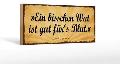 Produktbild von Holzschild Spruch 27x10cm ein bisschen Wut gut für`s Blut