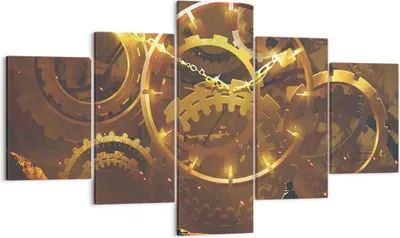 Produktbild von Bild auf Leinwand - Leinwandbild - Mechanismus Zahnrad - 125x70cm - Wand Bild - Wanddeko - Leinwanddruck - Bilder - Kunstdruck - Wanddekoration - Leinwand bilder - Wandkunst - EA125x70-3898