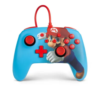 Produktbild von PowerA Gamepad Mario Edition für Nintendo Switch, Kabelgebunden, mit 3,5-mm-Audiobuchse, ergonomischem Design, anpassbaren Tasten und Nintendo Switch-Tastenlayout, offiziell lizenziert von Nintendo