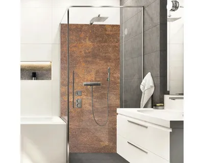 Produktbild von Duschrückwand mySpotti Shower Mike Metalloptik Rost 210 x 100 cm SH-210100-1850-HB