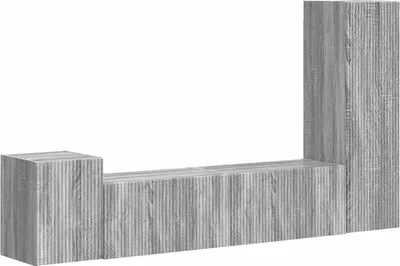 Immagine prodotto di vidaXL Set di mobili TV, 4 pezzi, in legno impiallacciato effetto Sonoma grigio