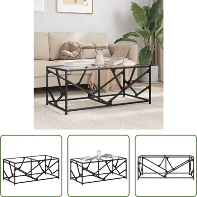 Obrázek produktu pro The Living Store Konferenční stolek se skleněnou deskou Transparent 98,5x50x41 cm Ocel
