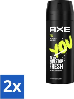 Image de Ax - Déodorant spray pour le corps - 48h Fresh - You - Cool Vetiver & Amber - 150 ml - Pack économique - 2 pièces
