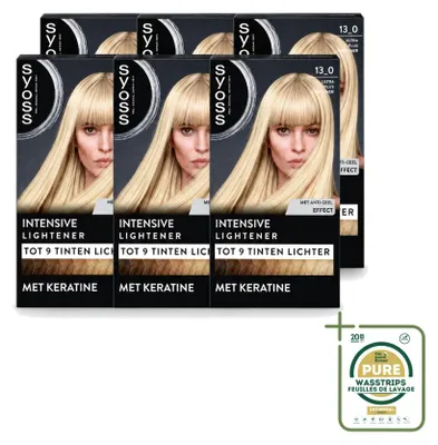 Obrázek produktu pro 6 x Barvivo SYOSS Coloration odstín 13-0 Ultra Plus – zesvětlovač – barvivo na vlasy s obsahem keratinu – balení s 6 kusy