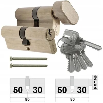 Produktbild von Alubrass Schließzylinder Set 30/50 mm mit 5 Schlüsseln