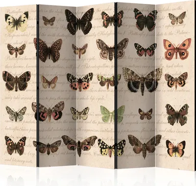 Obrázok produktu pre Obojstranný paraván Animals 225x172 cm 5-dielny biely