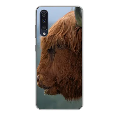 Produktbild von MuchoWow® Handyhülle Schutzhülle Hülle für Samsung Galaxy A50 Schottische Highlander - Tiere - Nebel Silikon Softcase Handy Hülle - Mobiltelefonhülle