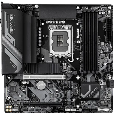 Produktbild von GIGABYTE B760M GAMING X WIFI6E GEN5 Mainboard – Unterstützt Intel Core Prozessoren der 14. Generation, 8+1+1 Phasen VRM, bis zu 5600 MHz DDR5, 2 x PCIe 4.0 M.2, Wi-Fi 6E, 2.5 GbE LAN, USB 3.2 Gen 1, Intel, LGA 1700, Intel® Celeron®, Intel Core i3 12th Gen, Intel Core i3 13th Gen, Intel Core i3 14th Gen, Intel..., LGA 1700, DDR5-SDRAM, 256 GB