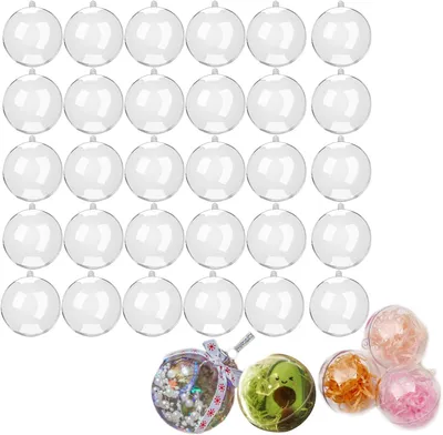 Imagen del producto de Esferas de plástico transparente, 30 unidades, de acrílico, para decoración navideña