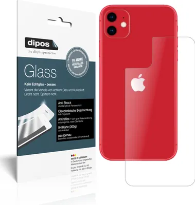 Produktbild von 2x Schutzfolie für Apple iPhone 11 Rückseite matt - Anti-Shock 9H Folie dipos Glass Kunststoffglas