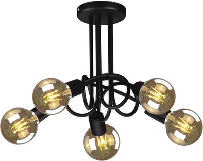 Zdjęcie produktu dla Żyrandol DEZE czarny 5xE27x60W metal wym:31x40x40cm IP20 Kaja