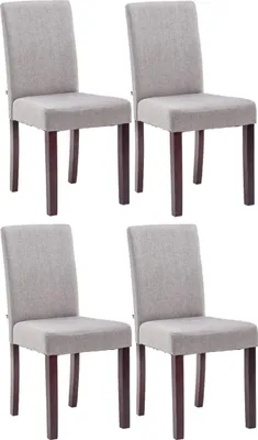 Produktbild von 4er Set Esszimmerstuhl HLO-CP25 Stoff cappuccino hellgrau