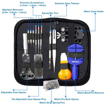Produktbild von 144 tlg Uhrenmacher Reparatur Werkzeugset mit Armband Verlängerung Gehäuseöffner