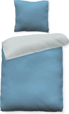 Produktbild von Jilda-Tex Wendebettwäsche 100% Baumwolle (Blau) 155 x 220 cm