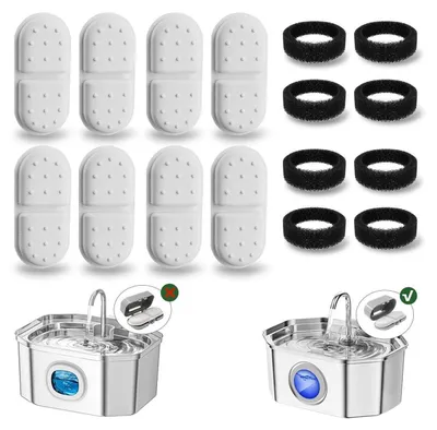 Productafbeelding van Vervangingsfilters en sponsen voor drinkwaterfonteinen APFSS-3201, oud model, 8 filters + 8 sponsen