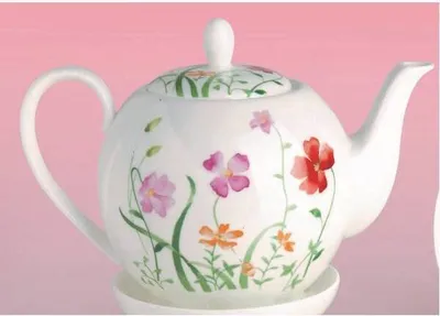 Produktbild von Teekanne LOTTA BLUMEN für 1000ml weiß bunt Bone China Porzellan Tea Logic