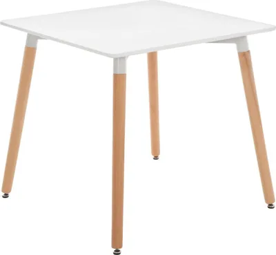 Immagine prodotto di Tavolo da cucina in MDF - Tavolo da pranzo - Stabilità regolabile per pavimenti irregolari. Colore: Bianco | Dimensioni: 80 cm